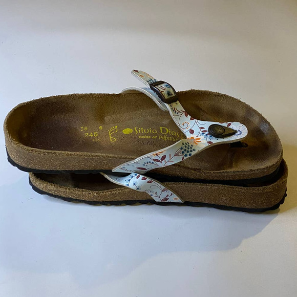Birkenstock Papillio Turin Silvia Dias Floral Thong Sandals Women’s Size 38 - Picture 3 of 5